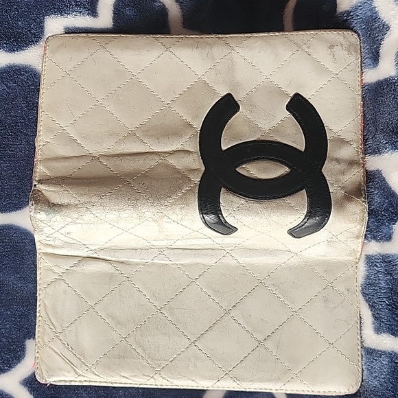 Chanel White Black Hot Pink Cambon Long Bifold Wallet - Picture 4 of 6